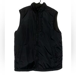Authentic Original Vintage Style Black Men's Reversible  Puffer Vest